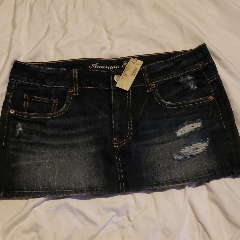 American Eagle Outfitters blue mini skirt casual
